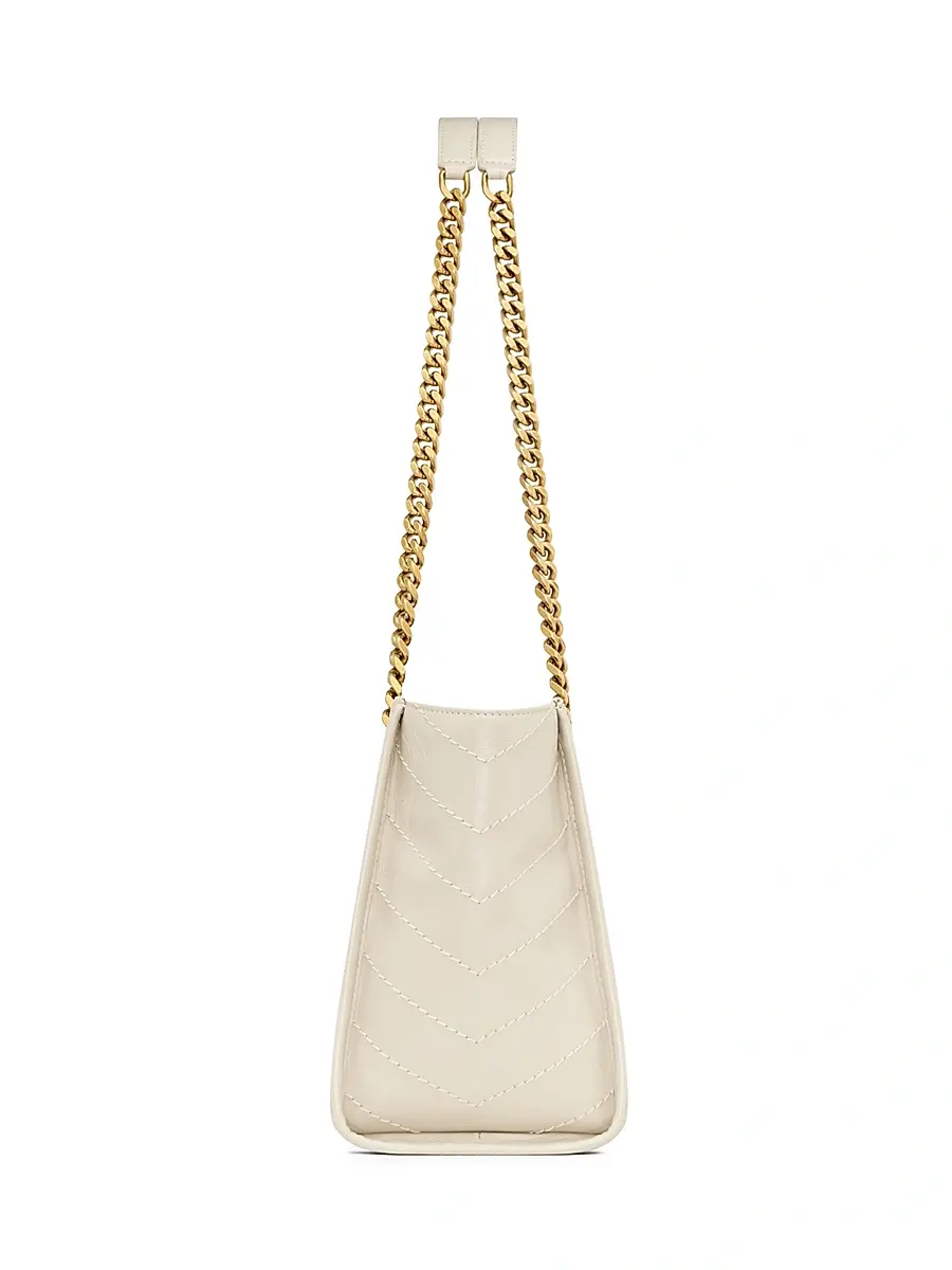 Saint Laurent Women's Niki Small Shopping Bag in Vintage Leather - White | Thumbnail 5