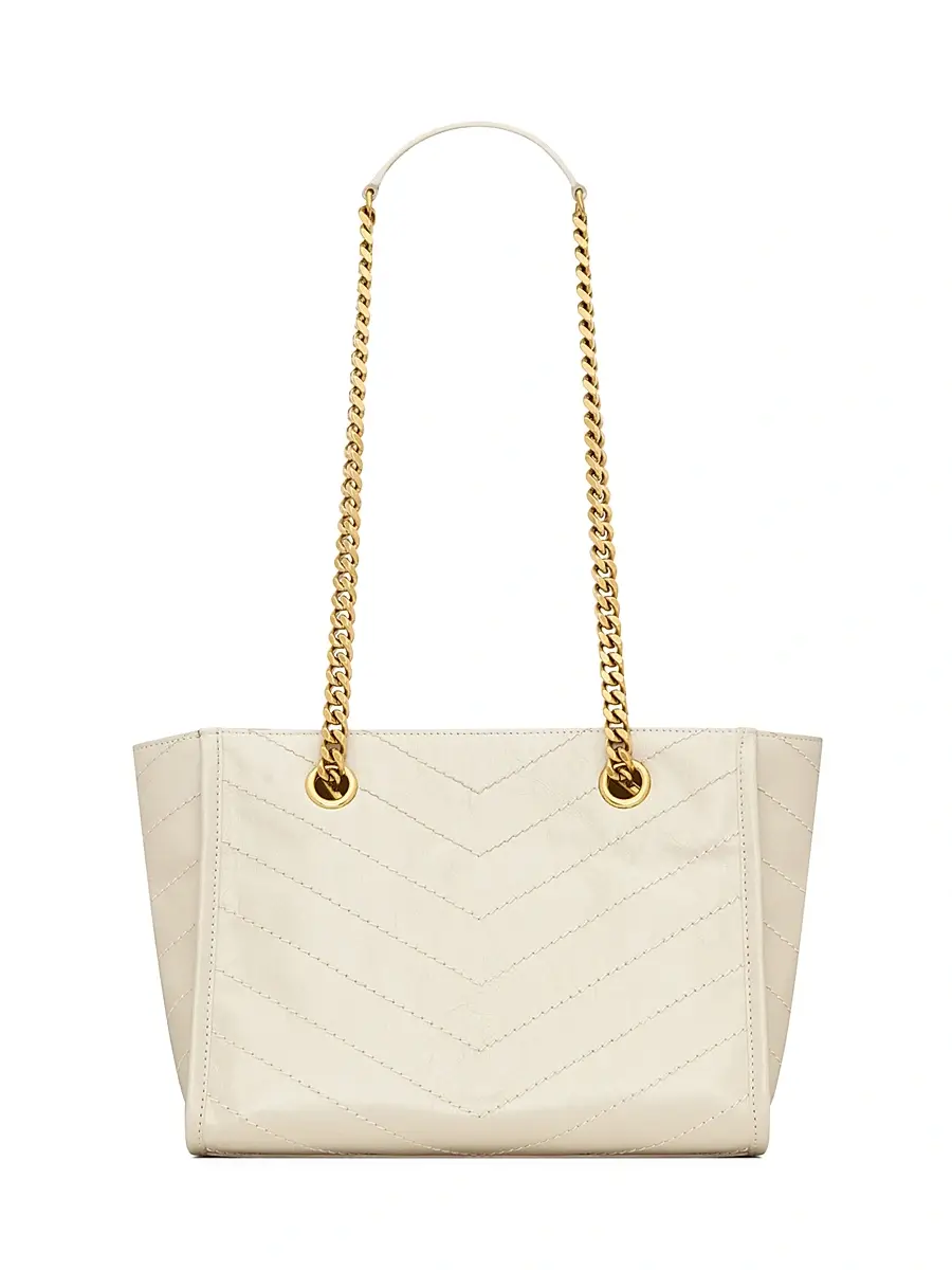Saint Laurent Women's Niki Small Shopping Bag in Vintage Leather - White | Thumbnail 6