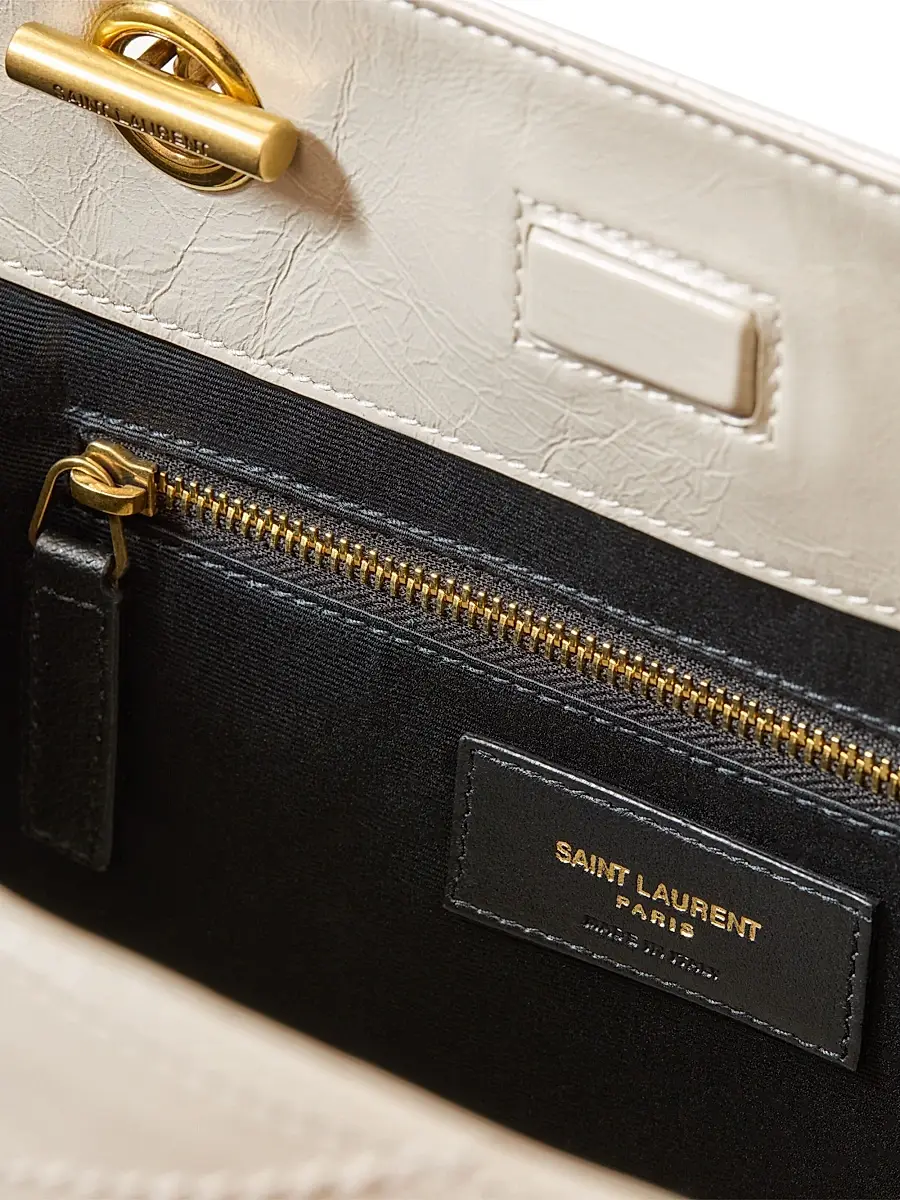 Saint Laurent Women's Niki Small Shopping Bag in Vintage Leather - White | Thumbnail 7
