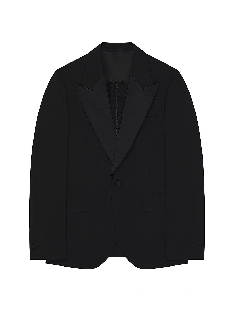 Givenchy Men's Single-Breasted Deconstructed Jacket in Wool and Mohair - Black | Thumbnail 3 Givenchy Men's Single-Breasted Deconstructed Jacket in Wool and Mohair - Black | Thumbnail 3