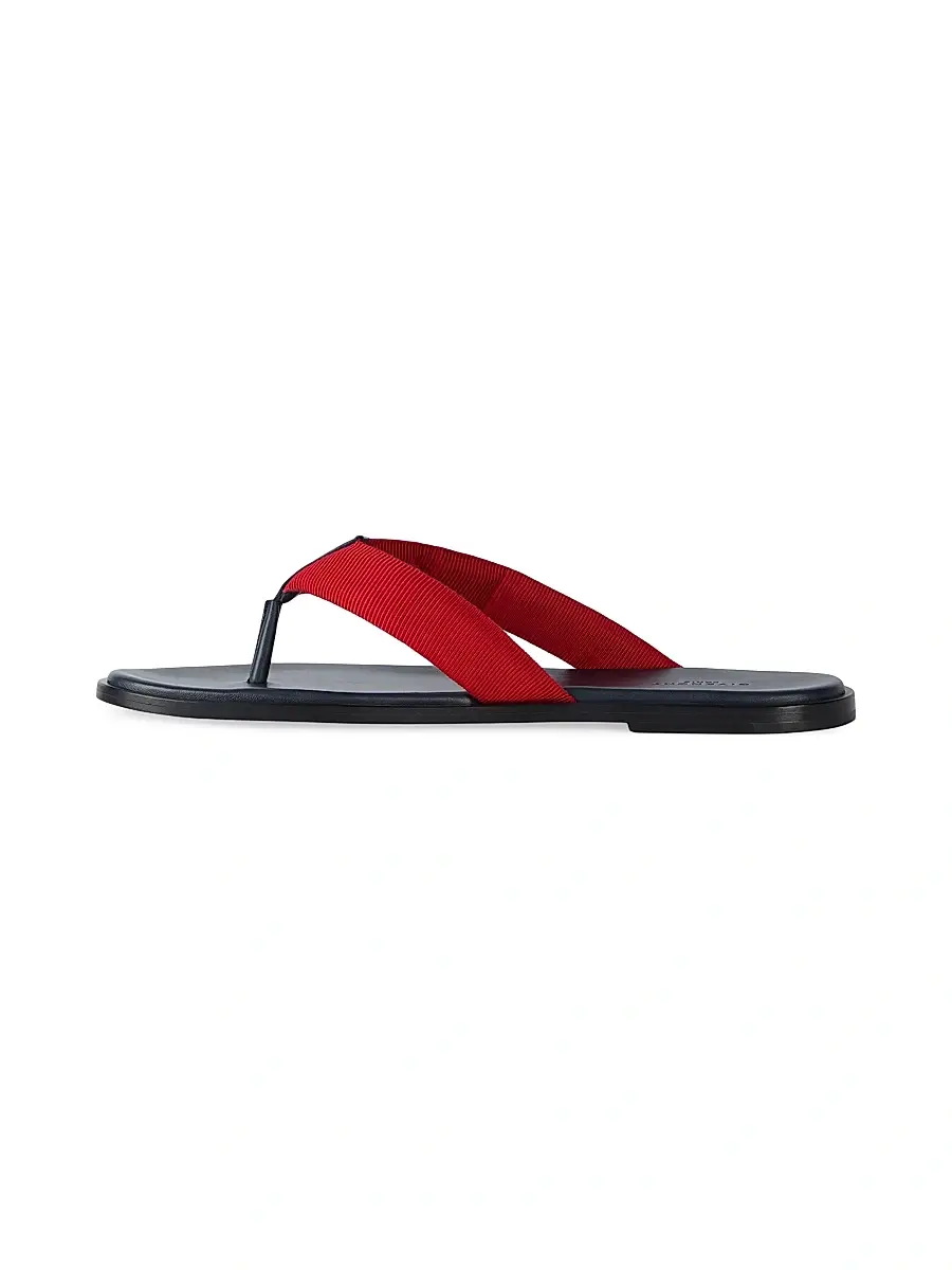 Givenchy Men's Bay Thongs in Gros Grain and Leather - Navy Red | Thumbnail 3