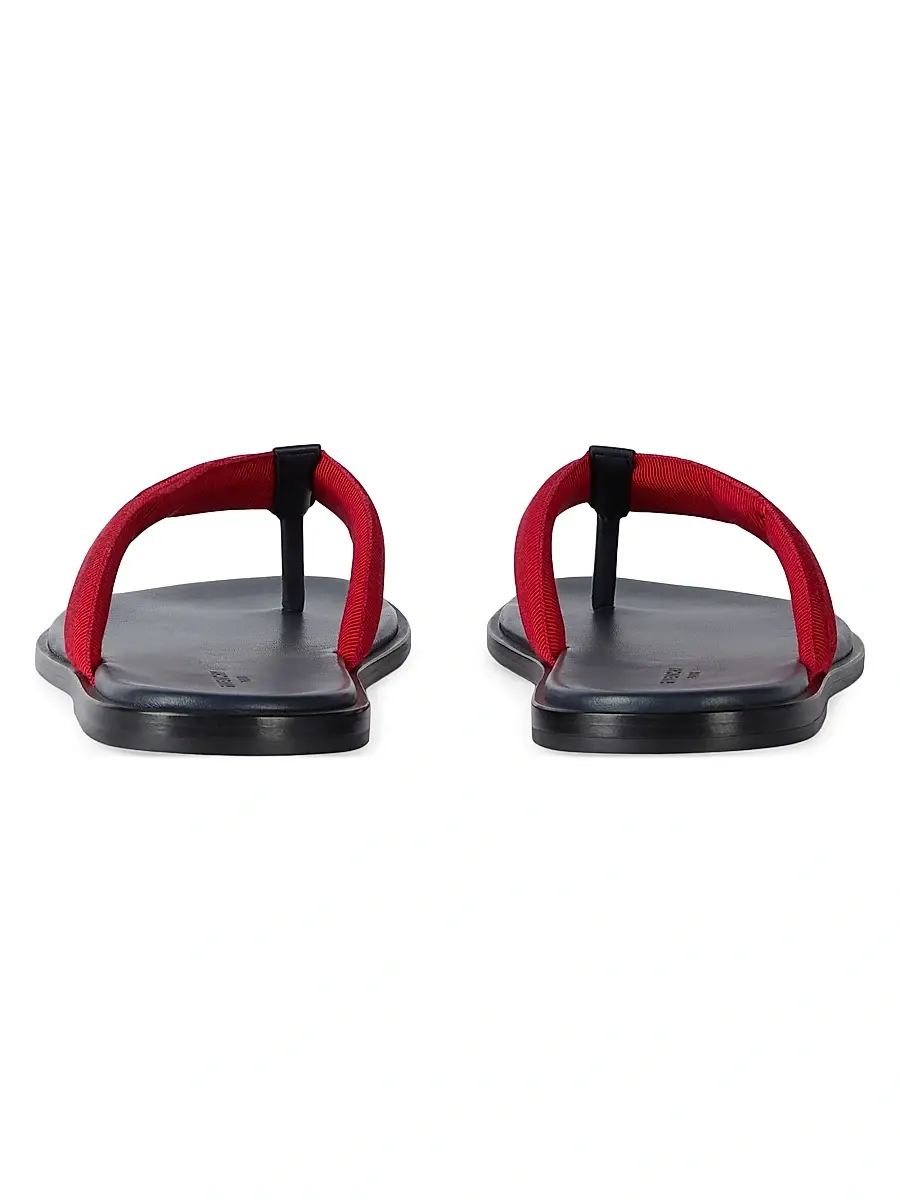 Givenchy Men's Bay Thongs in Gros Grain and Leather - Navy Red | Thumbnail 5