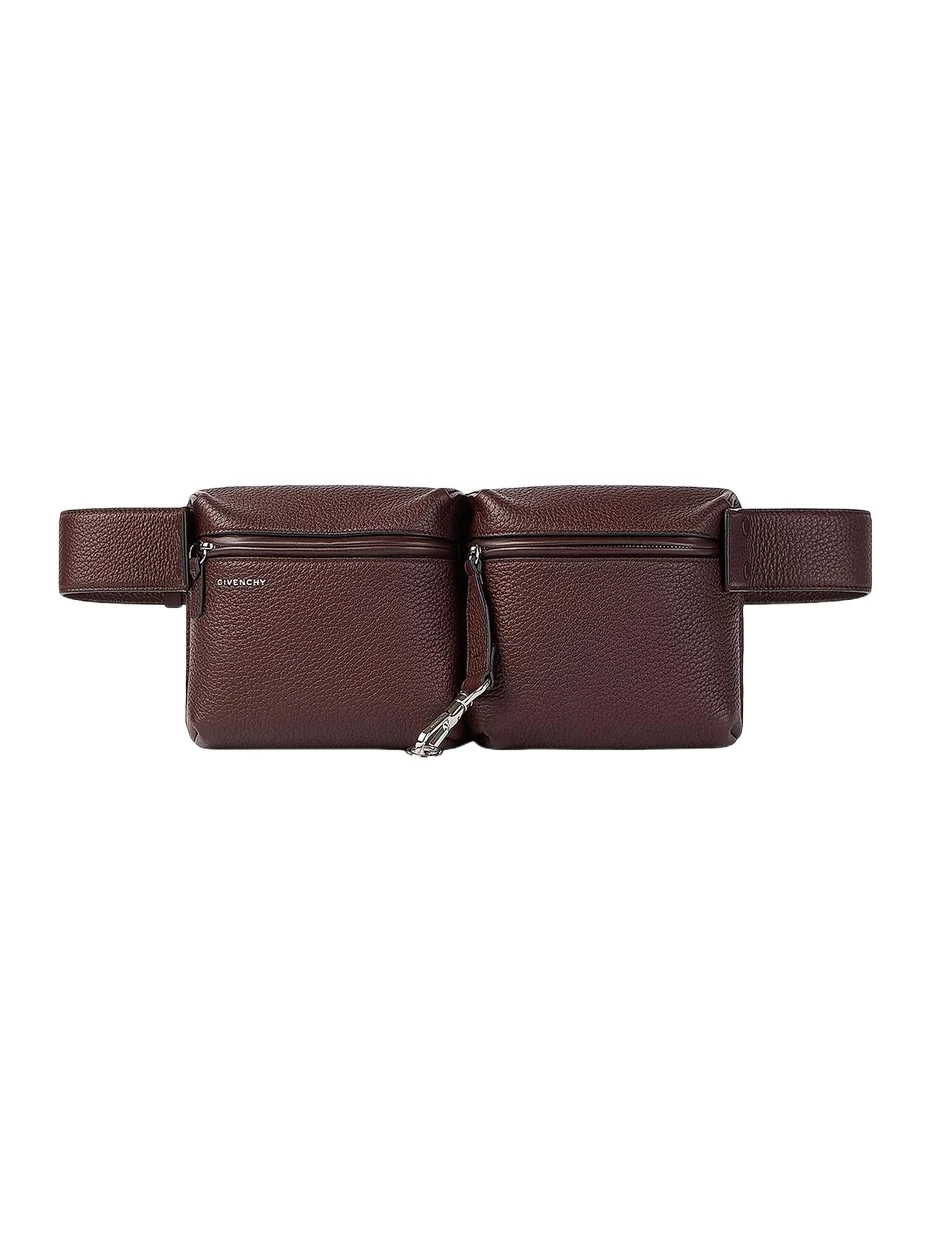 Givenchy Men's Fold Belt Bag in Grained Leather - Ebony Brown