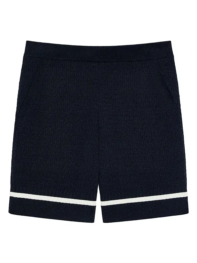 Givenchy Men's Bermuda Shorts in Knit with Logo Embroidery - Night Blue