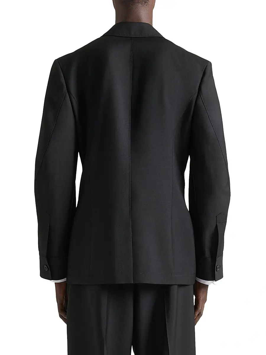 Givenchy Men's Couture Seam Single-Breasted Jacket in Wool and Mohair - Black | Thumbnail 4 Givenchy Men's Couture Seam Single-Breasted Jacket in Wool and Mohair - Black | Thumbnail 4