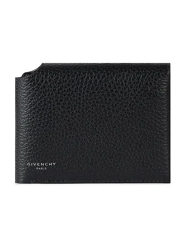 Men's Fold Wallet in Grained Leather - Black