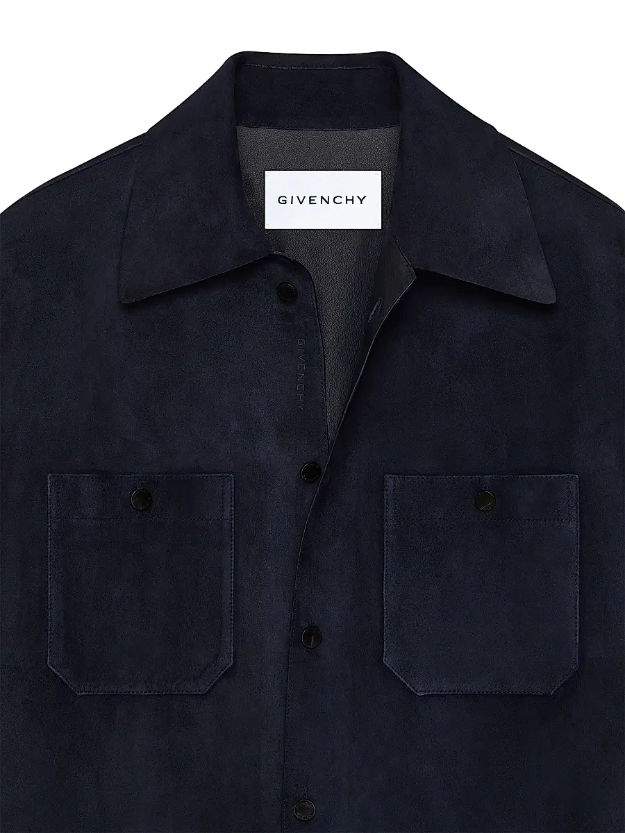 Givenchy Men's Couture Seam Overshirt in Suede - Night Blue | Thumbnail 2 Givenchy Men's Couture Seam Overshirt in Suede - Night Blue | Thumbnail 2