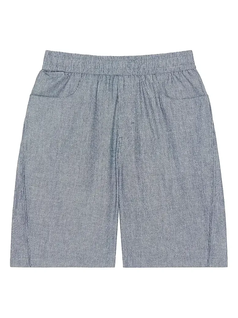 Men's Couture Seam Striped Bermuda Shorts in Cotton - Grey Men's Couture Seam Striped Bermuda Shorts in Cotton - Grey