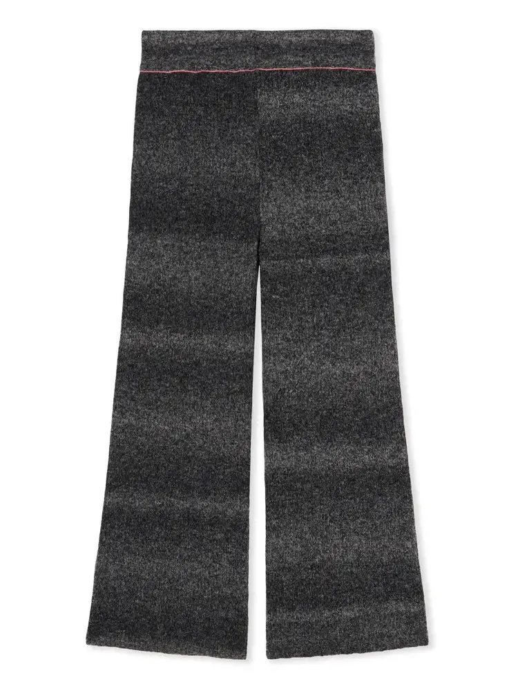 Wide-Leg Clear Rib Logo Pants