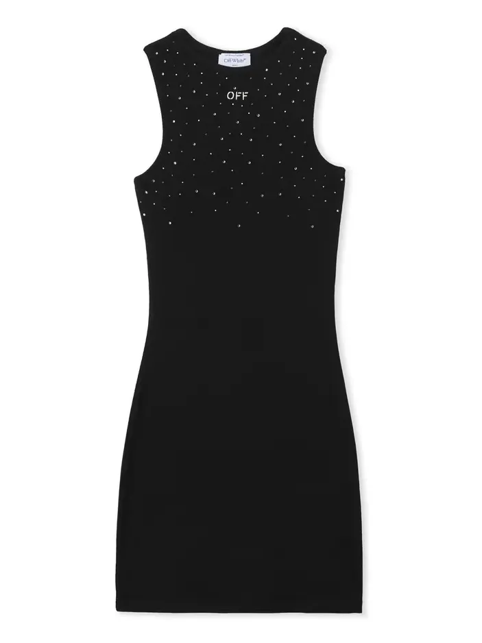 Off-White OW X Swarovski Ribbed Rowing Dress