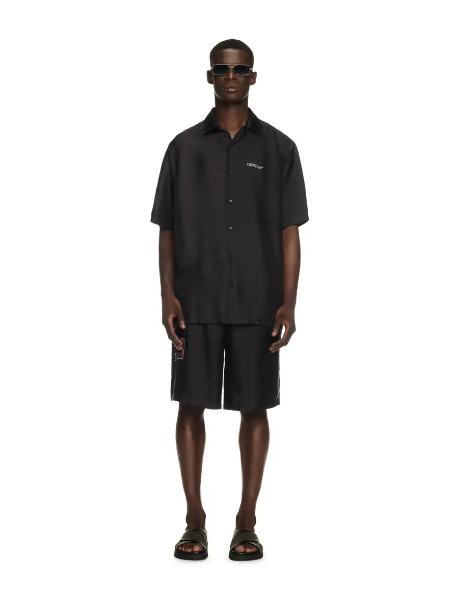 Off-White Black Barber Arrow Silk Bowling Shirt | Thumbnail 2