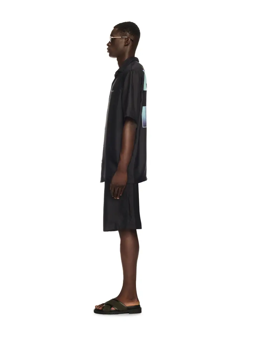 Off-White Black Barber Arrow Silk Bowling Shirt | Thumbnail 3
