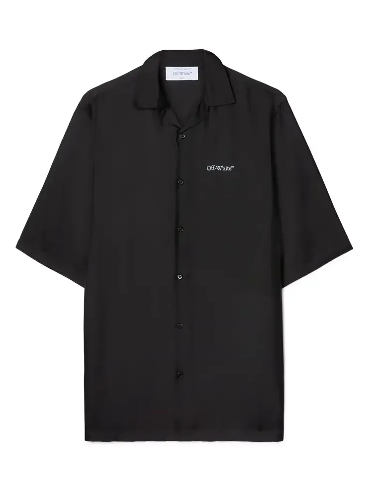 Off-White Black Barber Arrow Silk Bowling Shirt