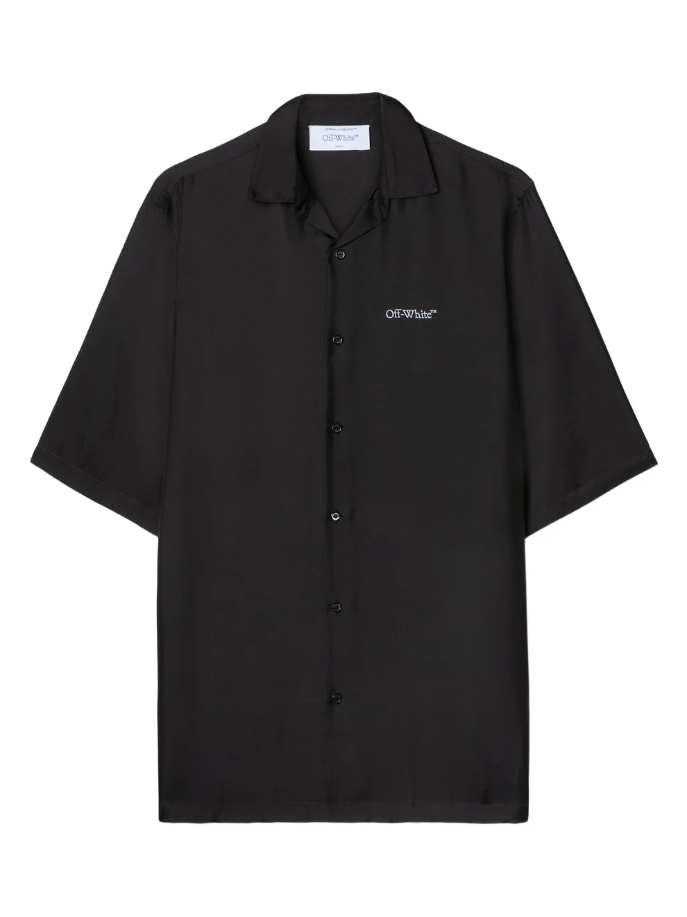 Black Barber Arrow Silk Bowling Shirt Black Barber Arrow Silk Bowling Shirt
