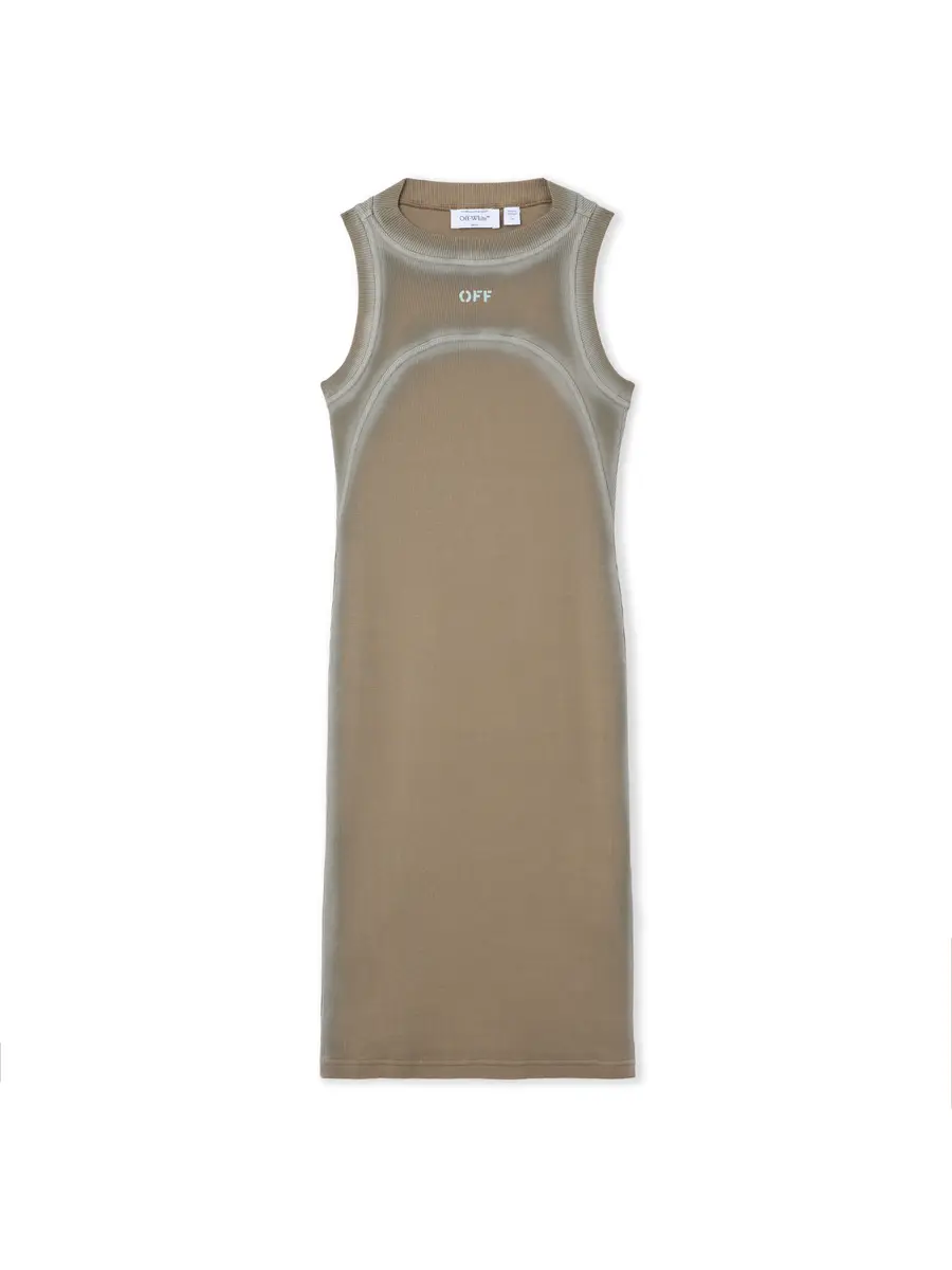 Spray Off Stamp Ribbed Round Dress Spray Off Stamp Ribbed Round Dress
