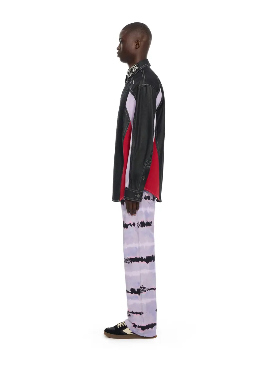 Off-White Color Block Denim Crystal Overshirt | Thumbnail 3 Off-White Color Block Denim Crystal Overshirt | Thumbnail 3