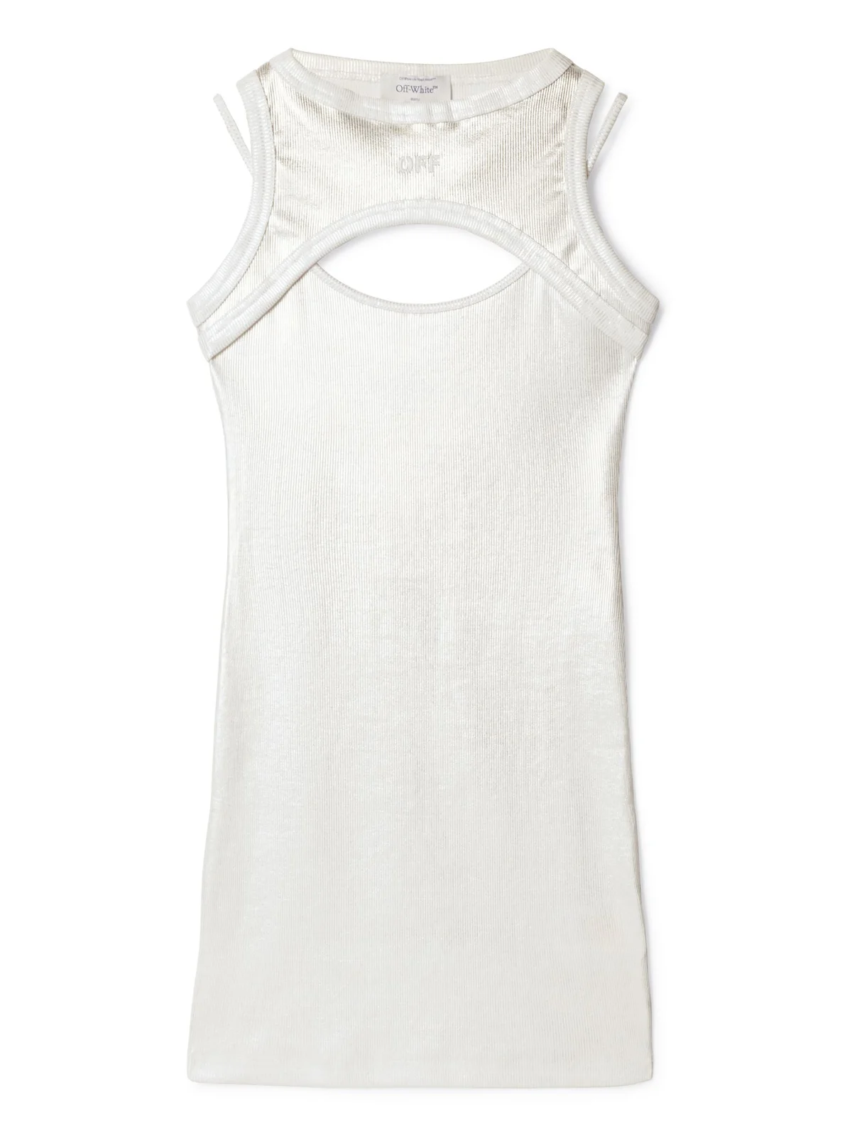 Silver Ribbed Cut-Out Dress Silver Ribbed Cut-Out Dress