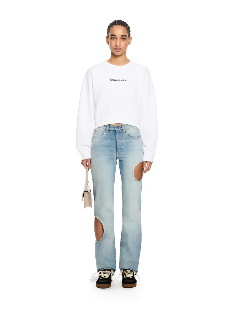 Off-White Embroidered Arrow Script Crop Crewneck | Thumbnail 2 Off-White Embroidered Arrow Script Crop Crewneck | Thumbnail 2