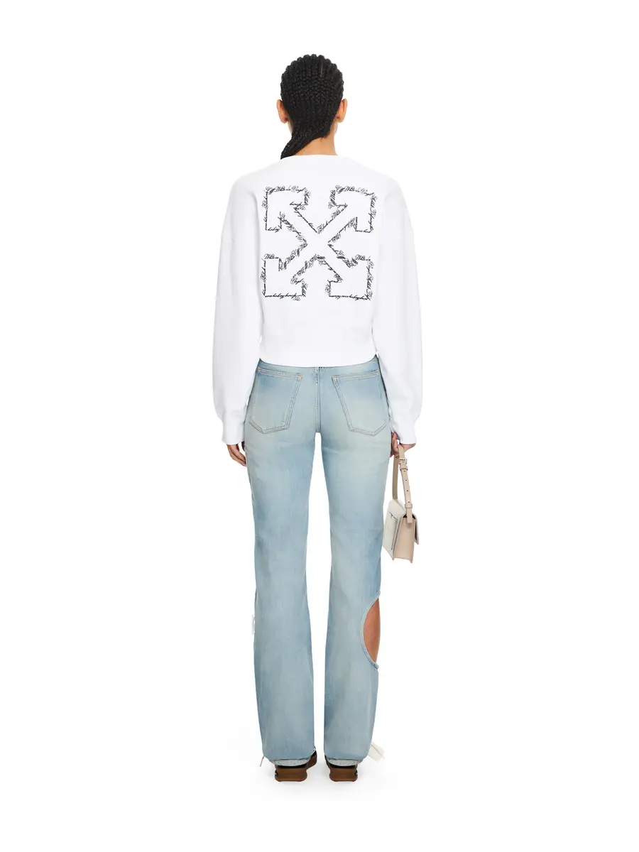 Off-White Embroidered Arrow Script Crop Crewneck | Thumbnail 4 Off-White Embroidered Arrow Script Crop Crewneck | Thumbnail 4