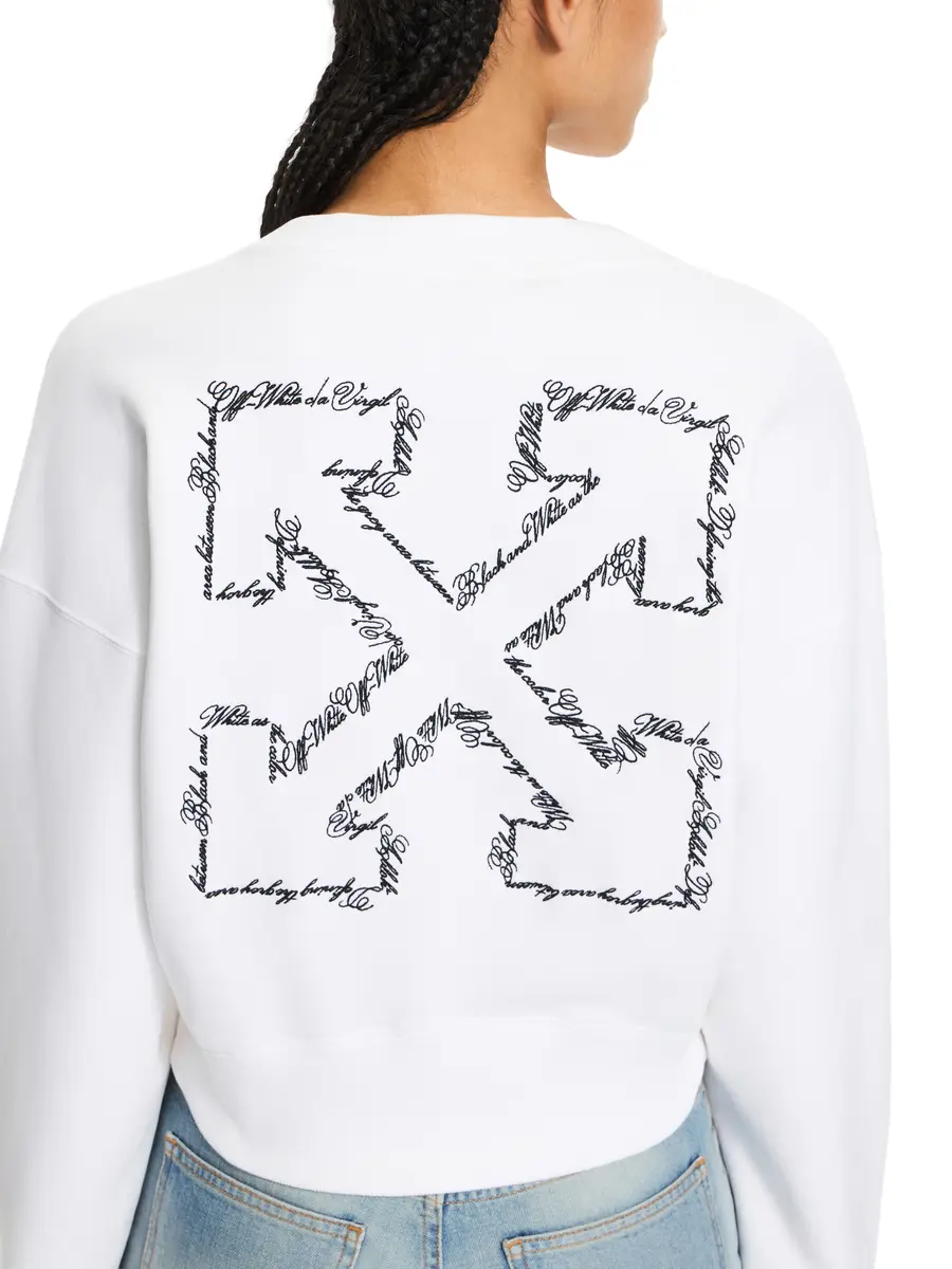 Off-White Embroidered Arrow Script Crop Crewneck | Thumbnail 5 Off-White Embroidered Arrow Script Crop Crewneck | Thumbnail 5