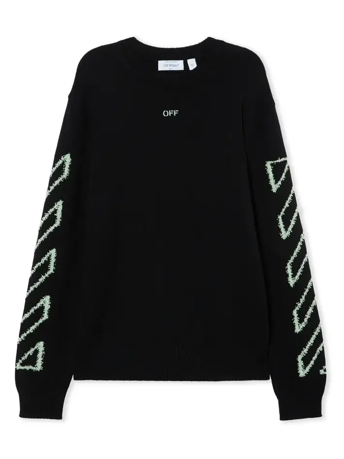 Diagonal Arrow Fuzzy Crewneck Sweater Diagonal Arrow Fuzzy Crewneck Sweater
