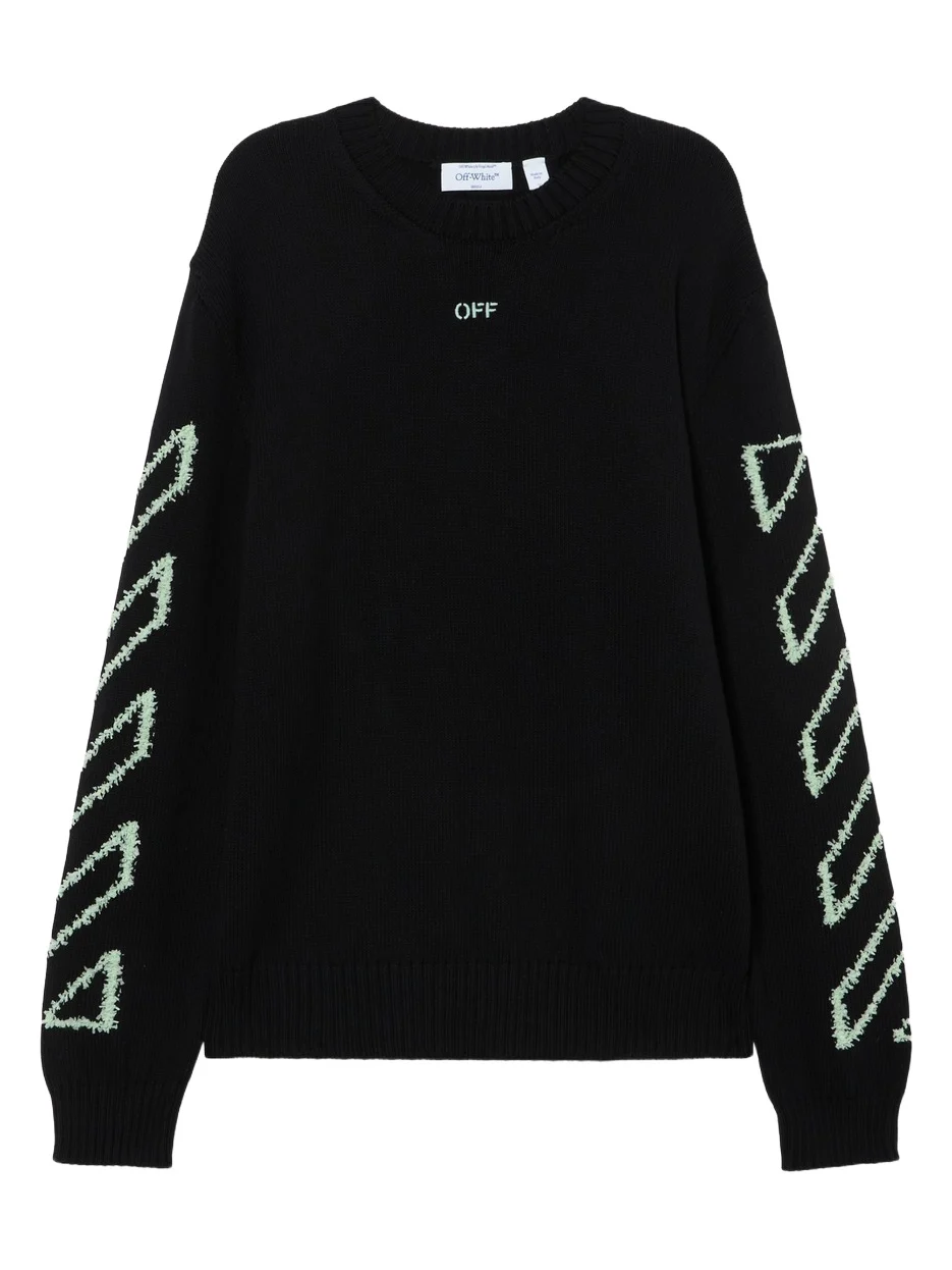 Diagonal Arrow Fuzzy Crewneck Sweater Diagonal Arrow Fuzzy Crewneck Sweater