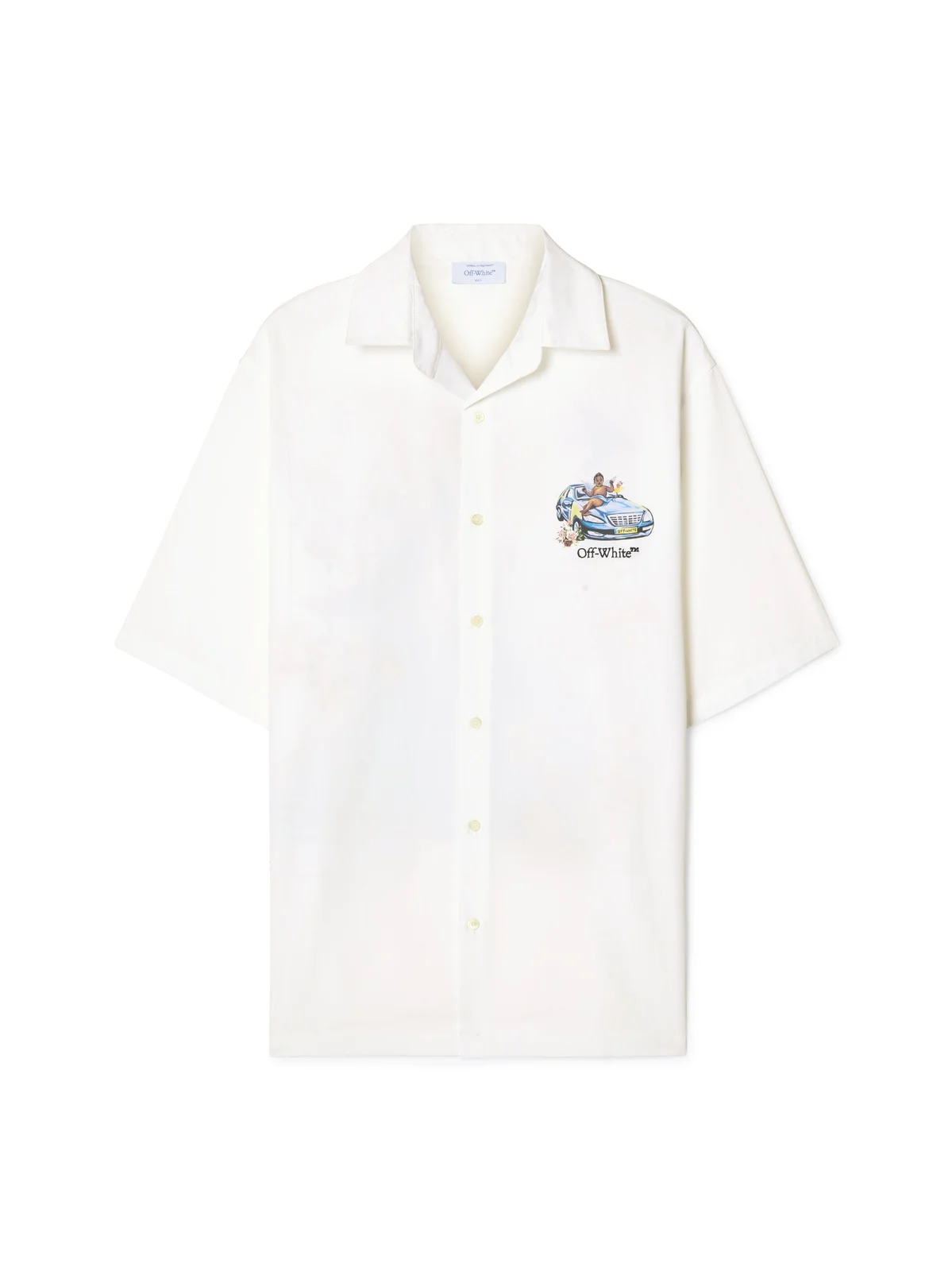 White Fresco Arrow Bowling Shirt White Fresco Arrow Bowling Shirt