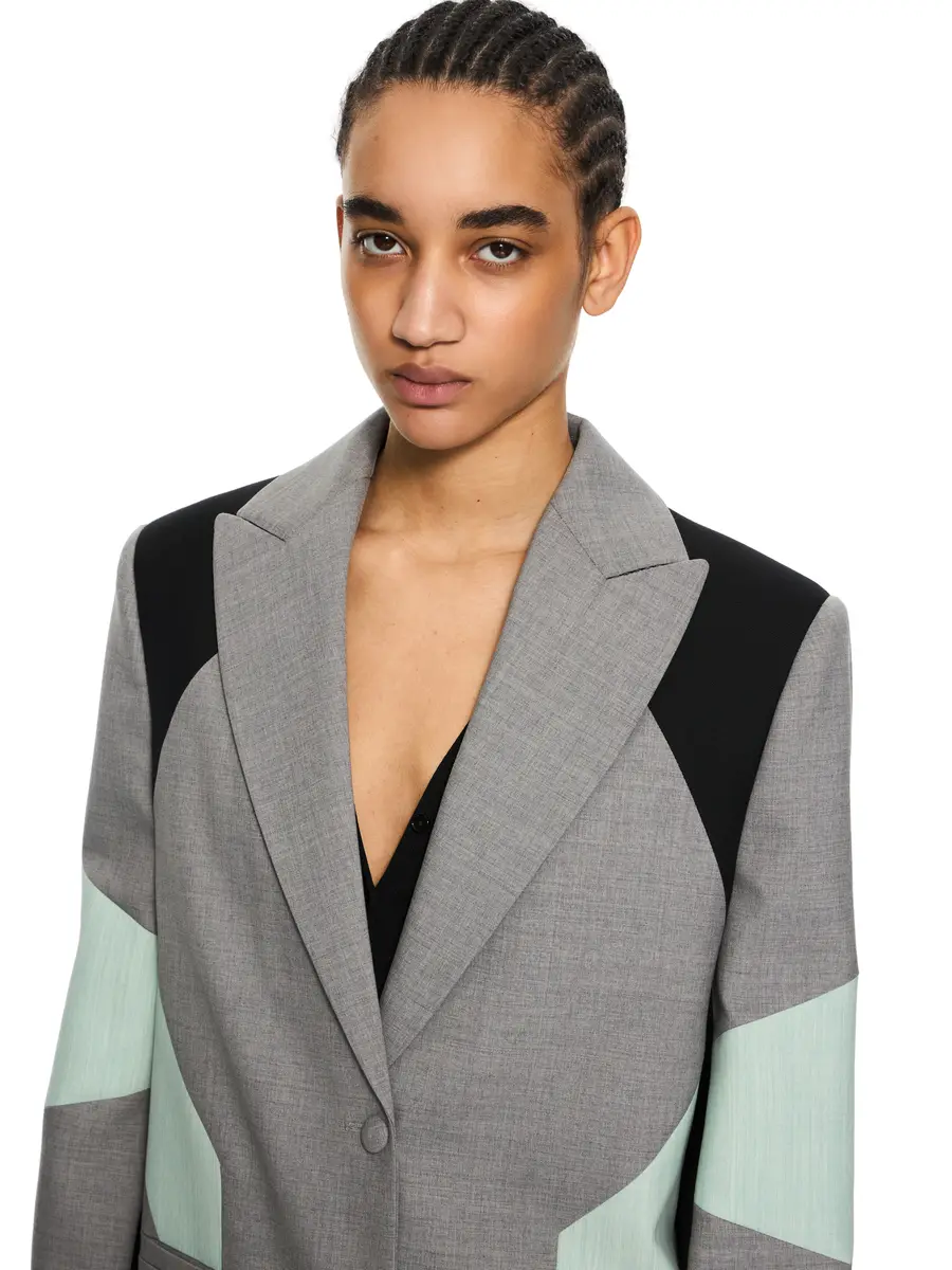 Off-White Stretch Color Block Blazer | Thumbnail 5