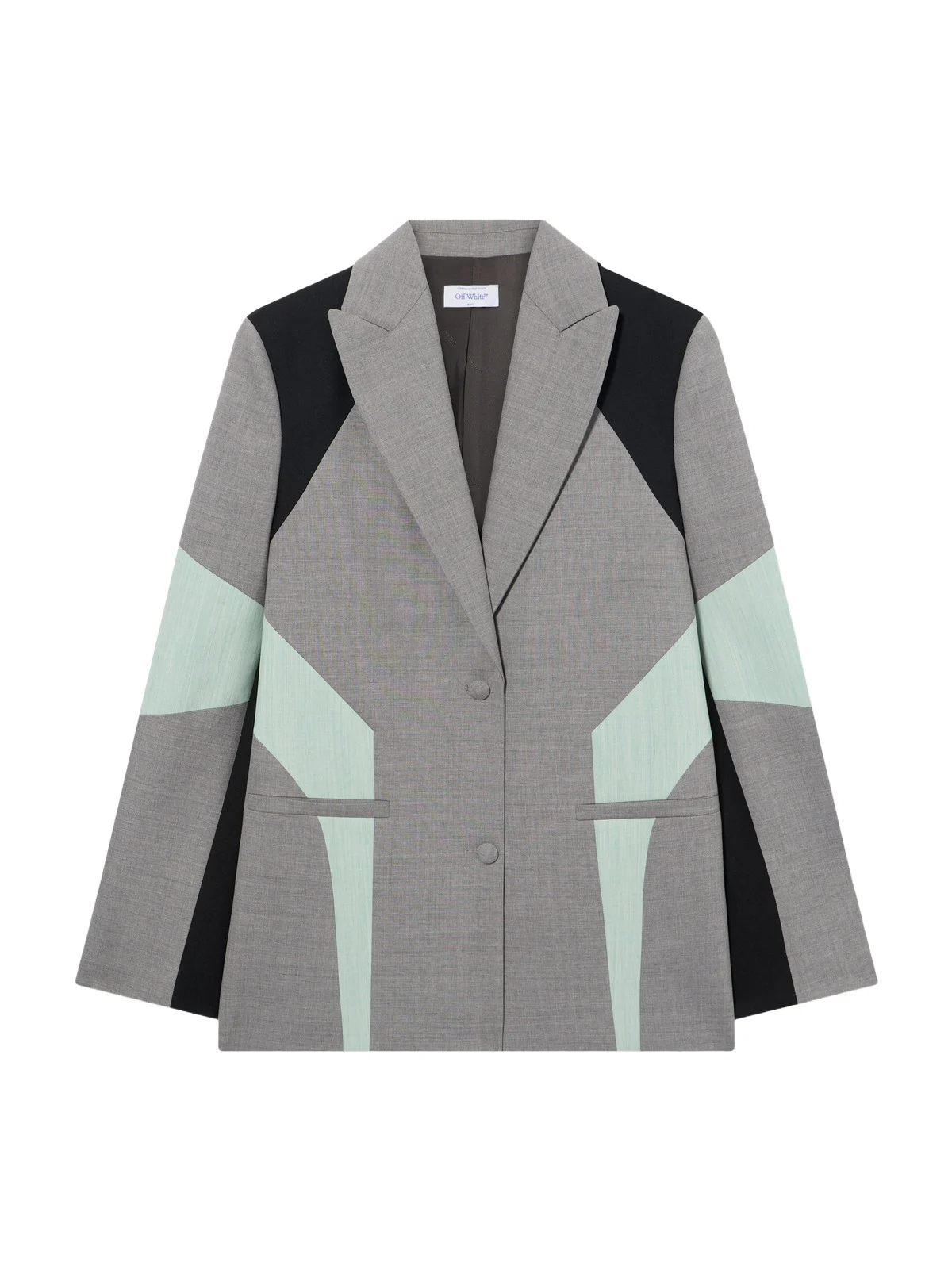 Off-White Stretch Color Block Blazer