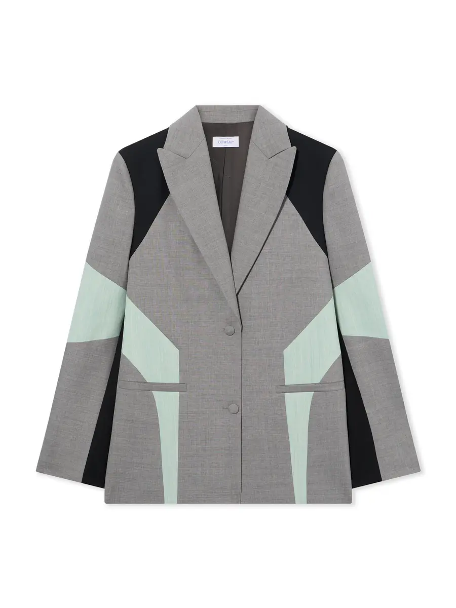 Off-White Stretch Color Block Blazer