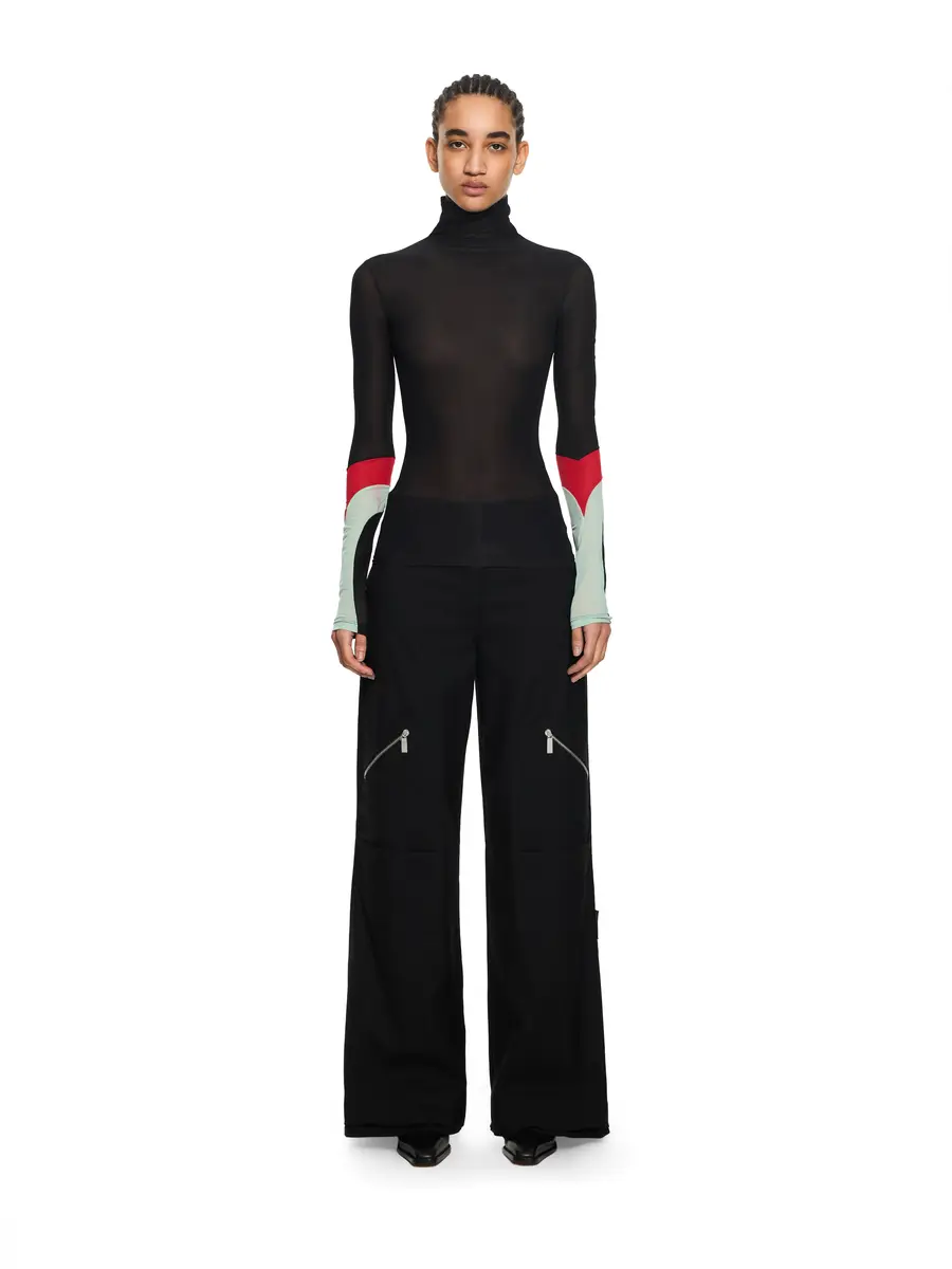 Off-White Long-Sleeved Turtleneck with Color Insert | Thumbnail 2