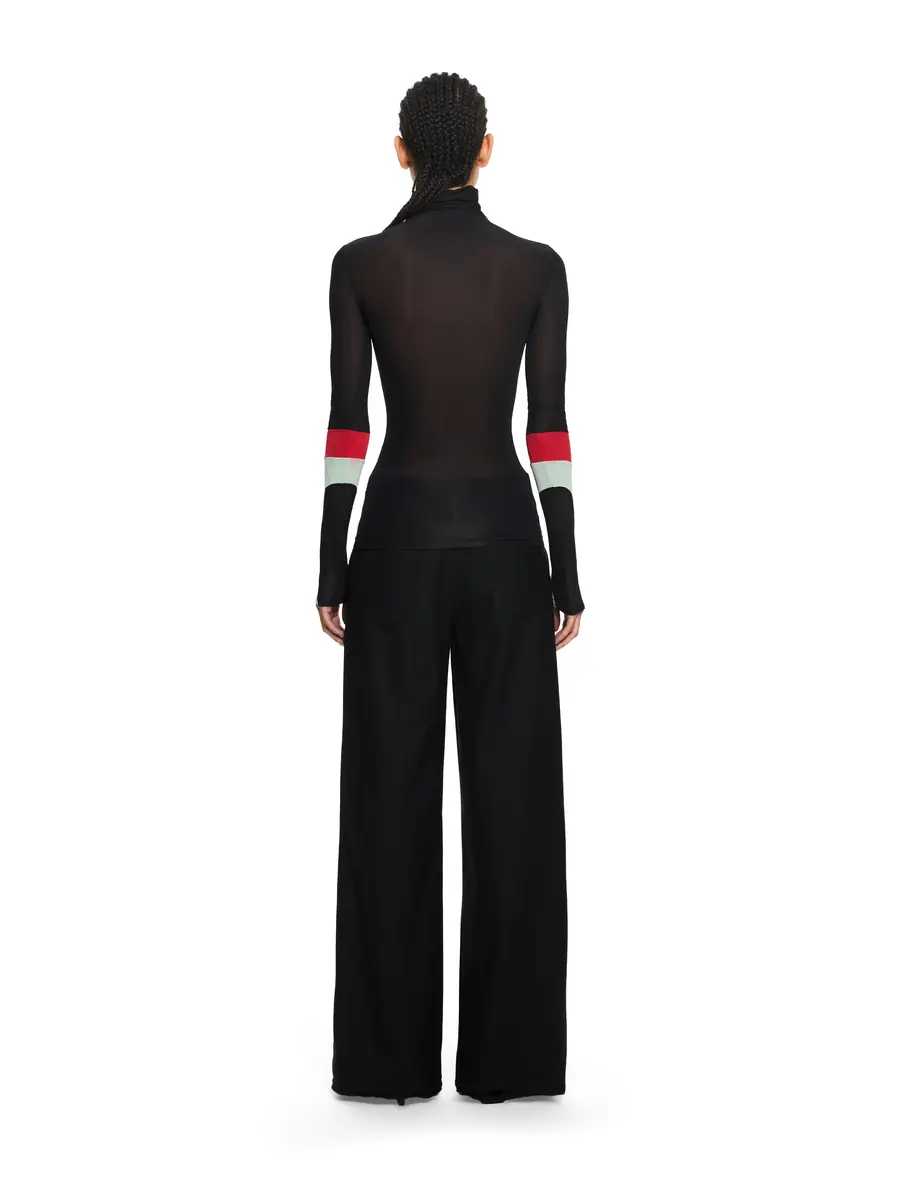 Off-White Long-Sleeved Turtleneck with Color Insert | Thumbnail 4