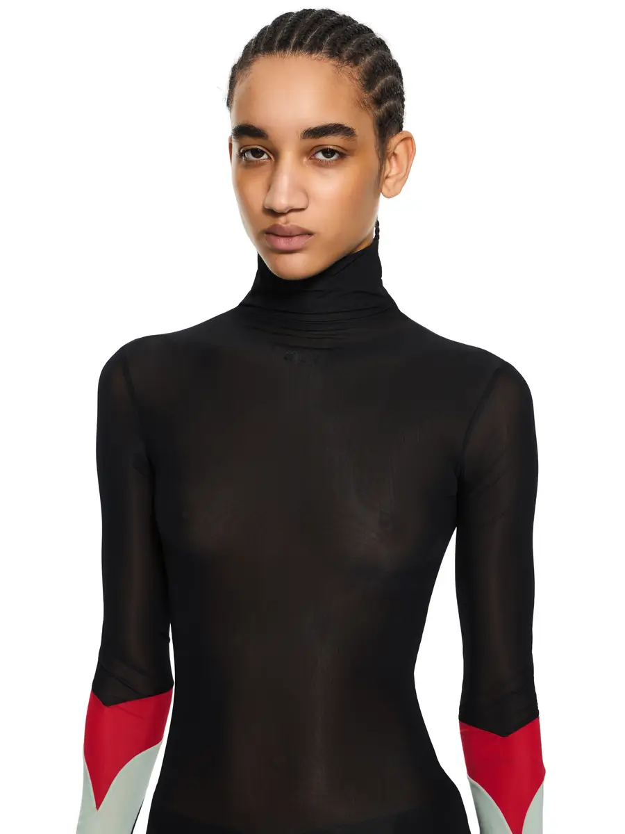 Off-White Long-Sleeved Turtleneck with Color Insert | Thumbnail 5