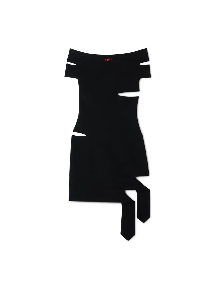 Off-White Off Straps Bandeau Mini Dress Black - Au