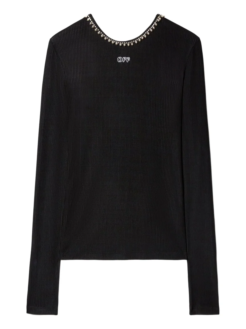 LIGHT RIB EMB 20S L/S TOP