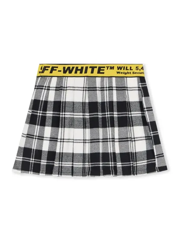 Logo Industrial Plaid Skirt