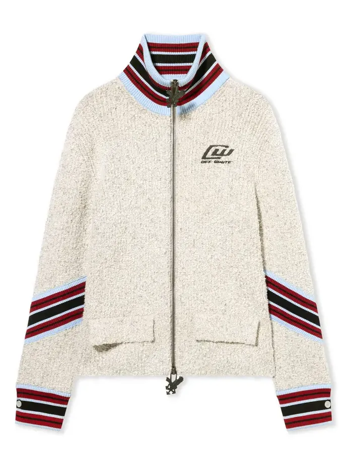 Bouclé Zip Cardigan