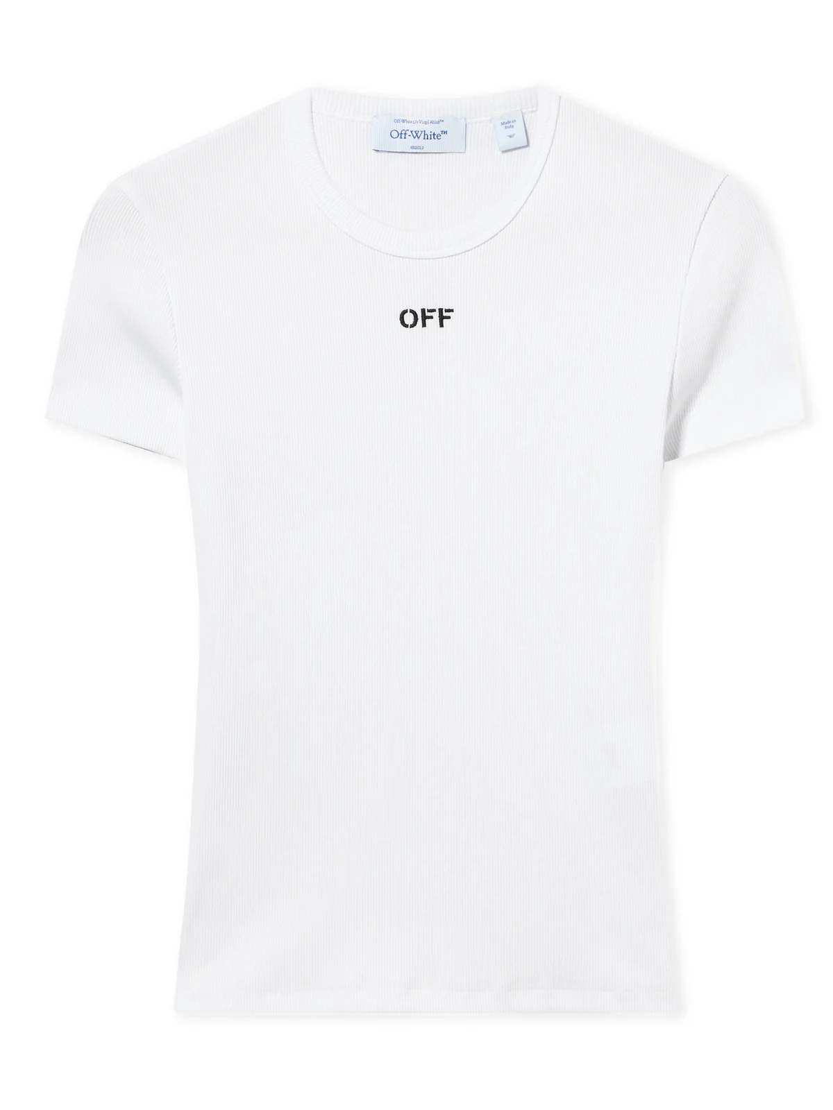 White Off Stamp Ribbed Tee White Off Stamp Ribbed Tee