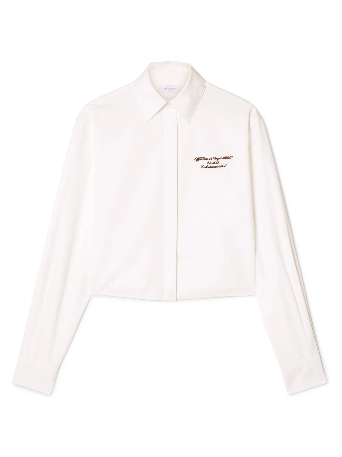 Off-White White Poplin Boxy Long-Sleeved Shirt