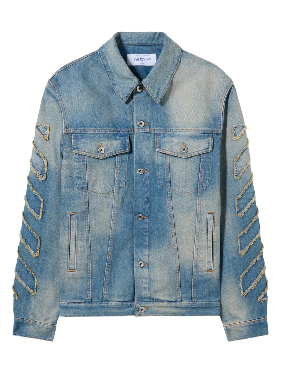 Off-White Diagonal Raw Patch Denim Jacket