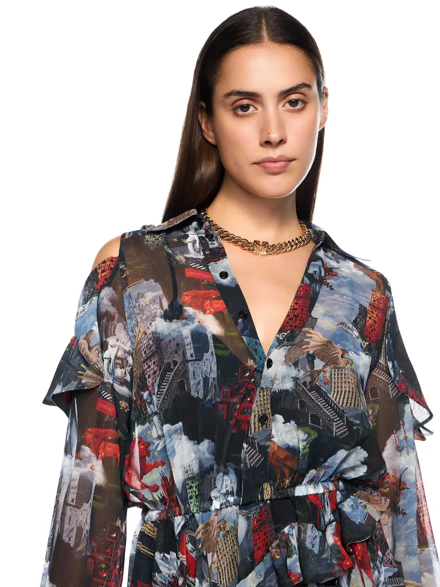 Off-White World Paint Geo Romantic Dress | Thumbnail 5 Off-White World Paint Geo Romantic Dress | Thumbnail 5