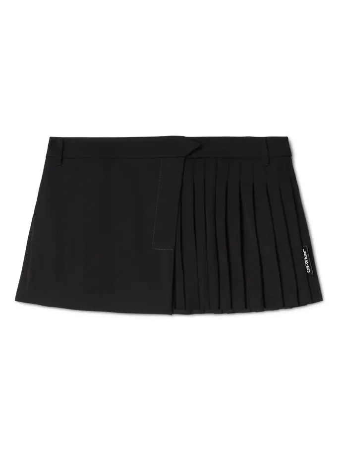 Black Wool Mini Skirt
