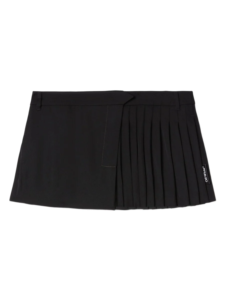 Black Wool Mini Skirt