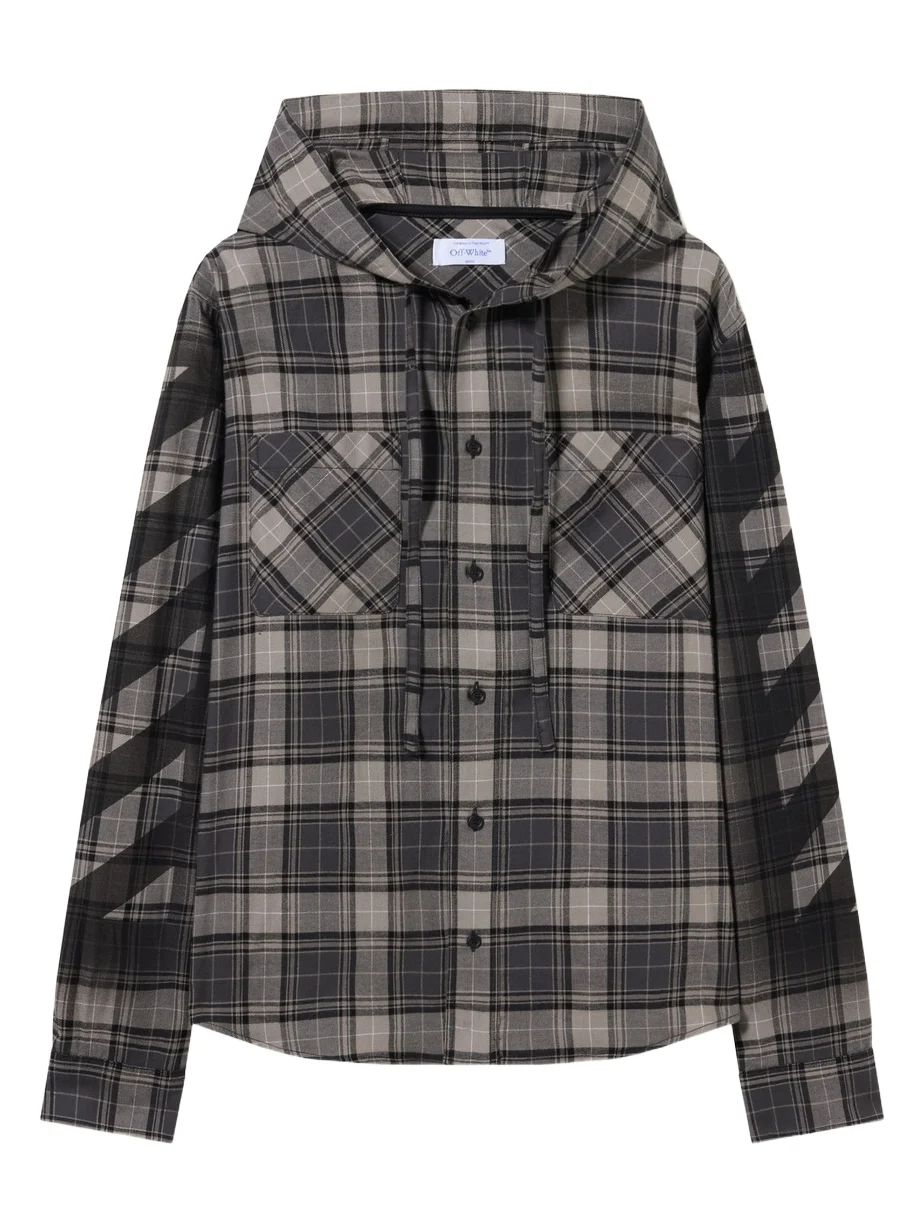 Spray Diagonal Hooded Shirt