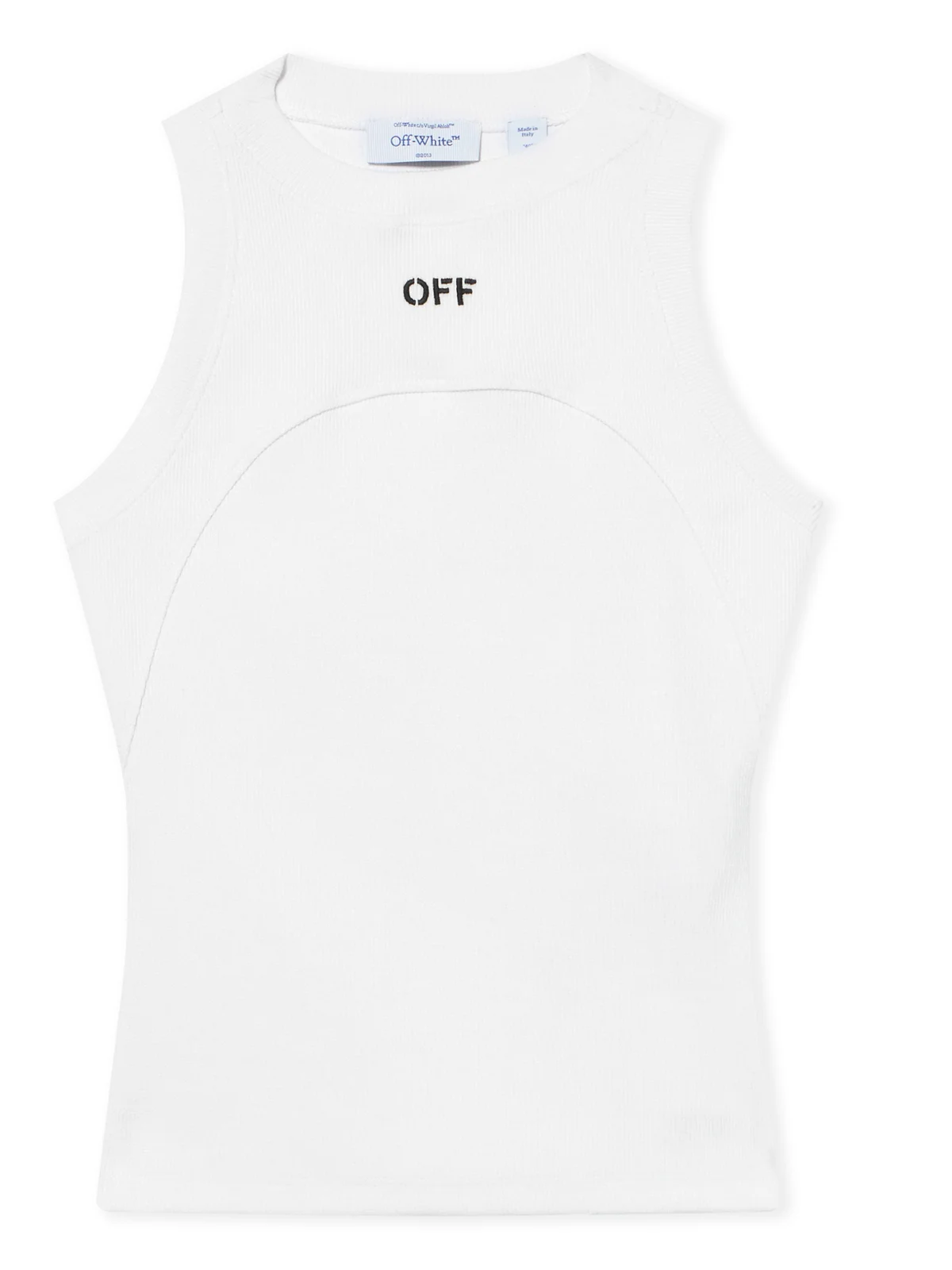 Off-White Off Stamp Ribbed Round Tank Top