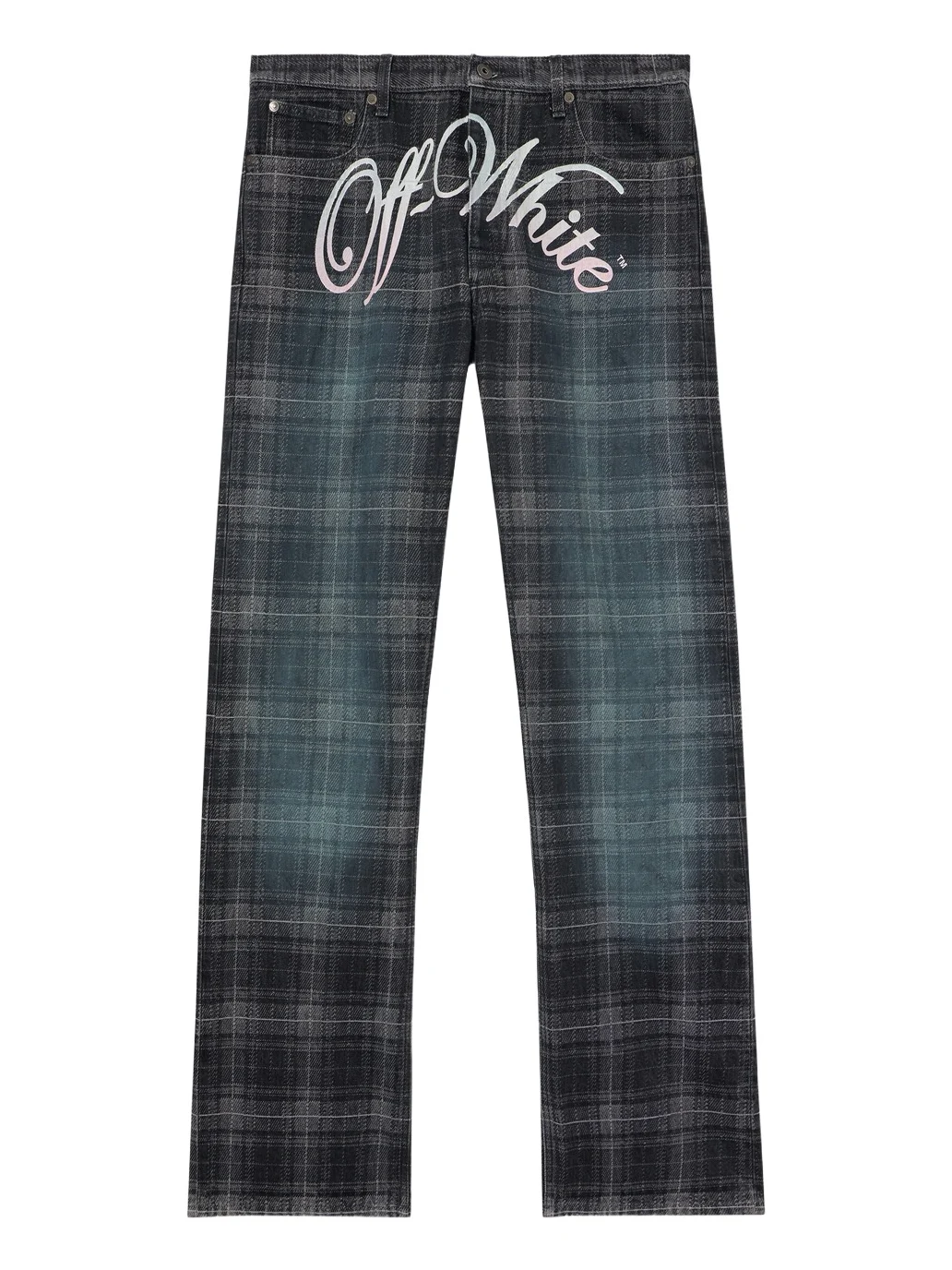 Off-White Check Jacqaurd Slim Relax Jeans