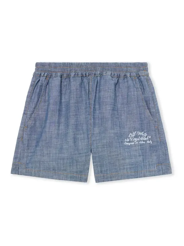 Off-White Chambray Denim Pajama Shorts