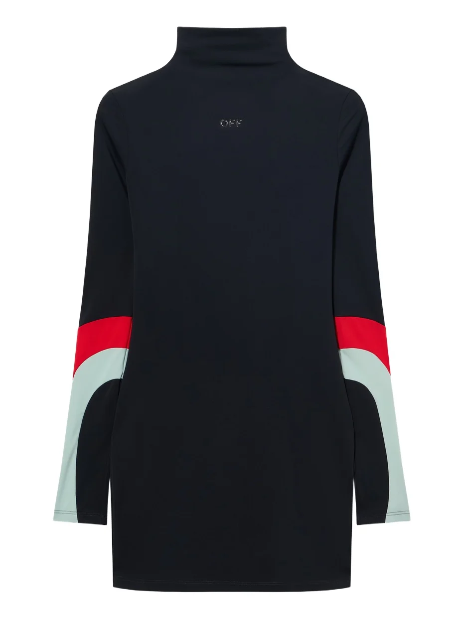 Off-White Lycra Color Insert Mini Dress