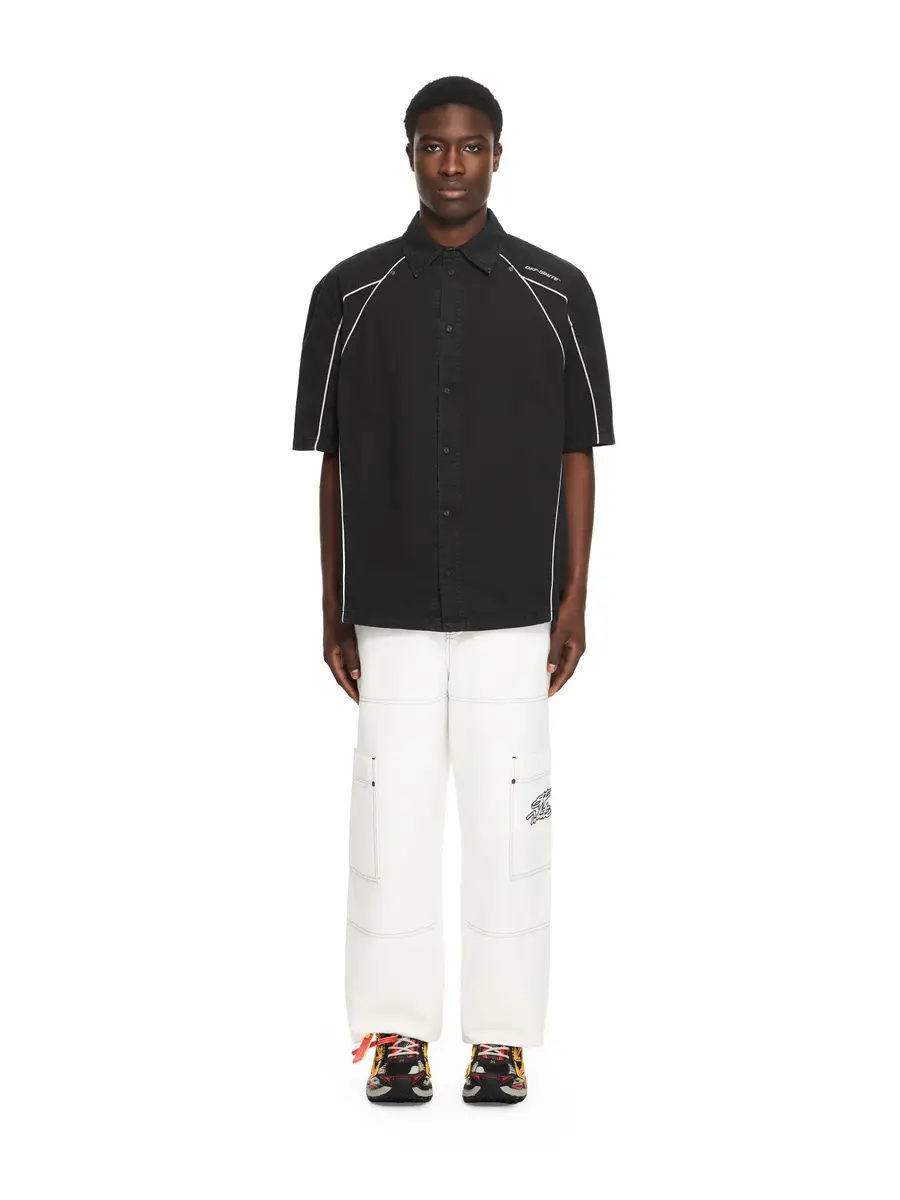 Off-White Garment-Dyed Sporty Bowling Shirt | Thumbnail 2 Off-White Garment-Dyed Sporty Bowling Shirt | Thumbnail 2