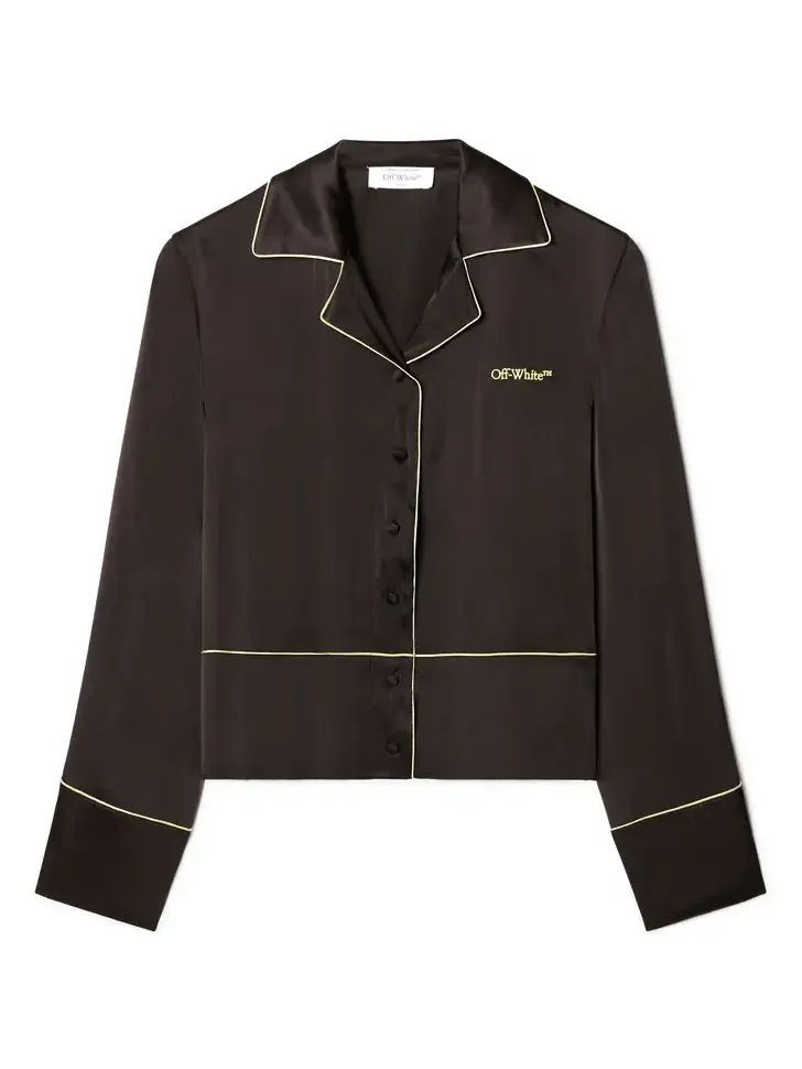 Chocolate Satin Pajama Shirt Chocolate Satin Pajama Shirt